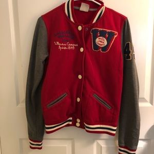 Vintage varsity jacket gray & red
